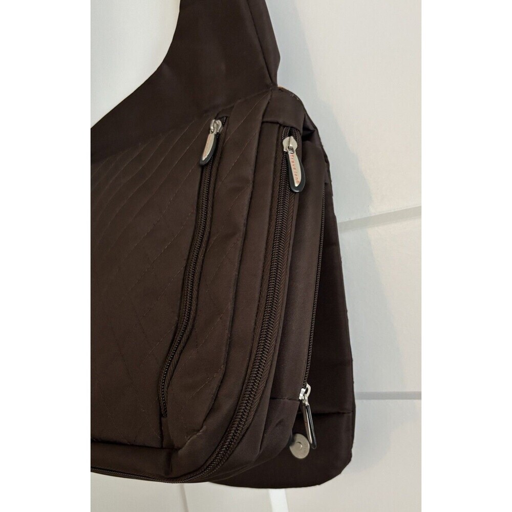 Brown Anti-Theft Travelon Crossbody Bag Purse Handbag Travel Bag 2 Piece - Picture 6 of 15